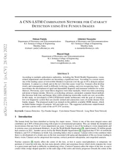 A CNN-LSTM Combination Network for Cataract Detection using Eye Fundus
  Images