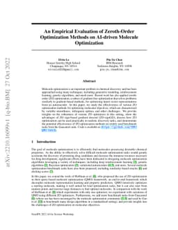 An Empirical Evaluation of Zeroth-Order Optimization Methods on
  AI-driven Molecule Optimization