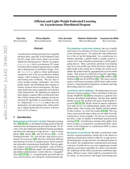 Efficient and Light-Weight Federated Learning via Asynchronous
  Distributed Dropout