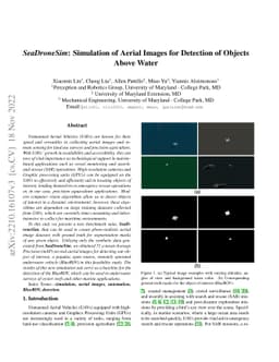 SeaDroneSim: Simulation of Aerial Images for Detection of Objects Above
  Water