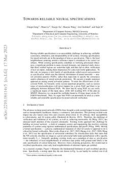 Towards Reliable Neural Specifications