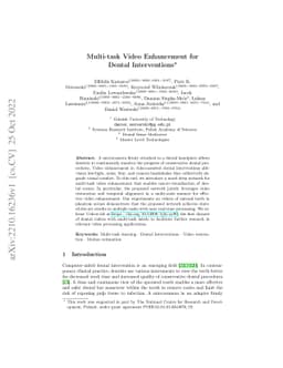 Multi-task Video Enhancement for Dental Interventions