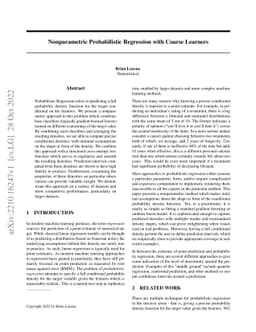 Nonparametric Probabilistic Regression with Coarse Learners