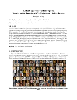 Latent Space is Feature Space: Regularization Term for GANs Training on
  Limited Dataset