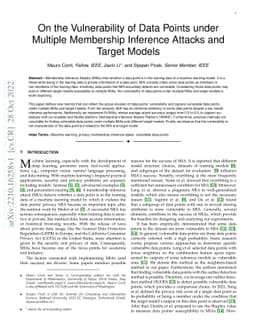 On the Vulnerability of Data Points under Multiple Membership Inference
  Attacks and Target Models