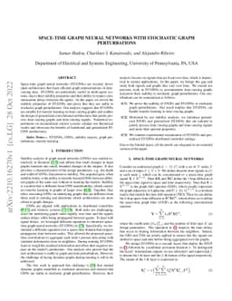 Space-Time Graph Neural Networks with Stochastic Graph Perturbations