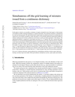 Simultaneous off-the-grid learning of mixtures issued from a continuous
  dictionary