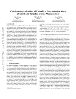 Continuous Attribution of Episodical Outcomes for More Efficient and
  Targeted Online Measurement