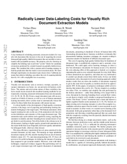 Radically Lower Data-Labeling Costs for Visually Rich Document
  Extraction Models