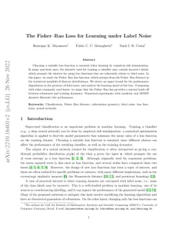 The Fisher-Rao Loss for Learning under Label Noise
