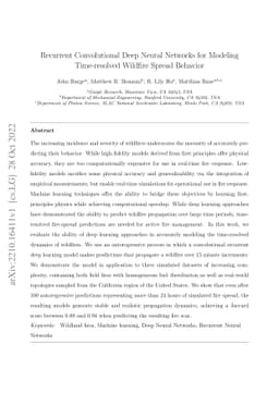 Recurrent Convolutional Deep Neural Networks for Modeling Time-Resolved
  Wildfire Spread Behavior