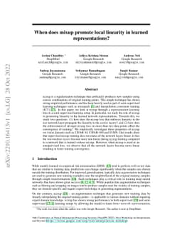 When does mixup promote local linearity in learned representations?