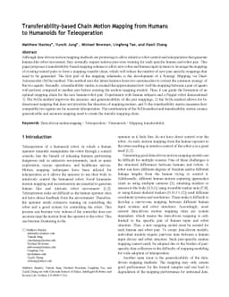 Transferability-based Chain Motion Mapping from Humans to Humanoids for
  Teleoperation