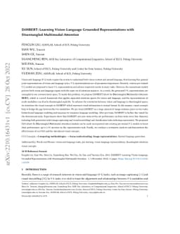 DiMBERT: Learning Vision-Language Grounded Representations with
  Disentangled Multimodal-Attention