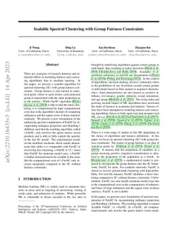 Scalable Spectral Clustering with Group Fairness Constraints