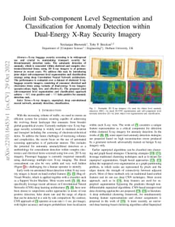 Joint Sub-component Level Segmentation and Classification for Anomaly
  Detection within Dual-Energy X-Ray Security Imagery