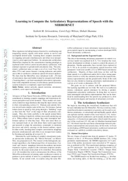Learning to Compute the Articulatory Representations of Speech with the
  MIRRORNET