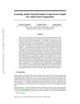 Learning Audio-Visual Dynamics Using Scene Graphs for Audio Source
  Separation