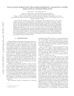 Neural network quantum state with proximal optimization: a ground-state
  searching scheme based on variational Monte Carlo