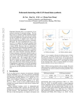 Federated clustering with GAN-based data synthesis