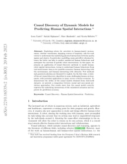 Causal Discovery of Dynamic Models for Predicting Human Spatial
  Interactions