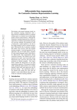 Differentiable Data Augmentation for Contrastive Sentence Representation
  Learning