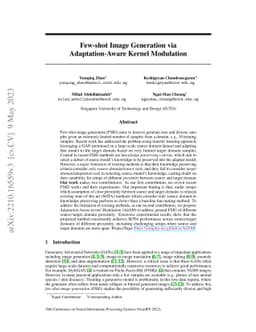 Few-shot Image Generation via Adaptation-Aware Kernel Modulation