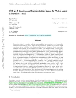 INR-V: A Continuous Representation Space for Video-based Generative
  Tasks