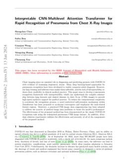 Interpretable CNN-Multilevel Attention Transformer for Rapid Recognition
  of Pneumonia from Chest X-Ray Images