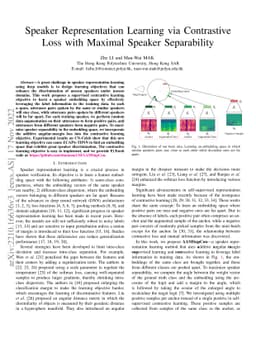 Speaker Representation Learning via Contrastive Loss with Maximal
  Speaker Separability