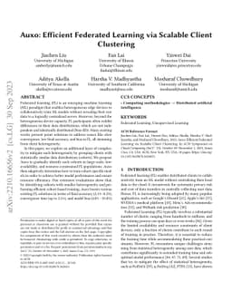 Auxo: Efficient Federated Learning via Scalable Client Clustering