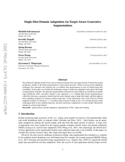 Single-Shot Domain Adaptation via Target-Aware Generative Augmentation