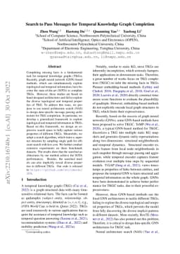 Search to Pass Messages for Temporal Knowledge Graph Completion