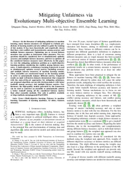 Mitigating Unfairness via Evolutionary Multi-objective Ensemble Learning
