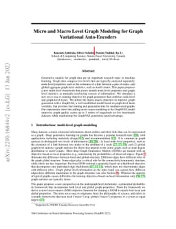 Micro and Macro Level Graph Modeling for Graph Variational Auto-Encoders
