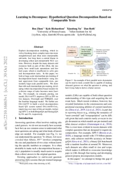 Learning to Decompose: Hypothetical Question Decomposition Based on
  Comparable Texts