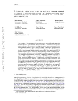 A simple, efficient and scalable contrastive masked autoencoder for
  learning visual representations