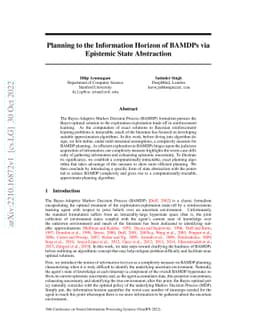 Planning to the Information Horizon of BAMDPs via Epistemic State
  Abstraction
