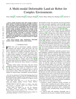 A Multi-modal Deformable Land-air Robot for Complex Environments