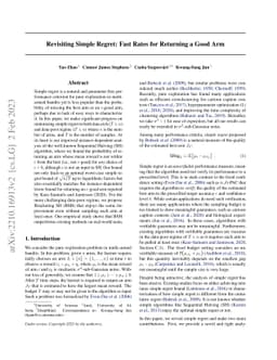 Revisiting Simple Regret: Fast Rates for Returning a Good Arm