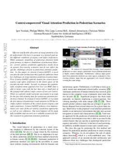 Context-empowered Visual Attention Prediction in Pedestrian Scenarios