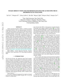 ViTASD: Robust Vision Transformer Baselines for Autism Spectrum Disorder
  Facial Diagnosis