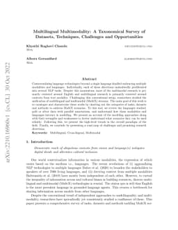 Multilingual Multimodality: A Taxonomical Survey of Datasets,
  Techniques, Challenges and Opportunities