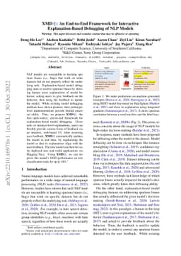 XMD: An End-to-End Framework for Interactive Explanation-Based Debugging
  of NLP Models