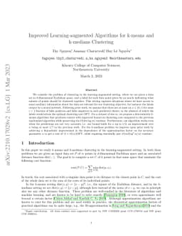 Improved Learning-augmented Algorithms for k-means and k-medians
  Clustering