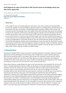 Fault diagnosis for open-circuit faults in NPC inverter based on
  knowledge-driven and data-driven approaches