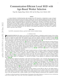 Communication-Efficient Local SGD with Age-Based Worker Selection