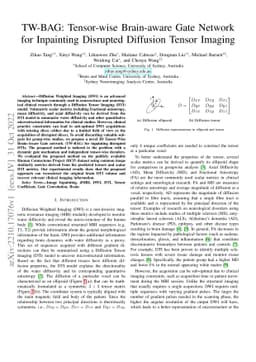 TW-BAG: Tensor-wise Brain-aware Gate Network for Inpainting Disrupted
  Diffusion Tensor Imaging