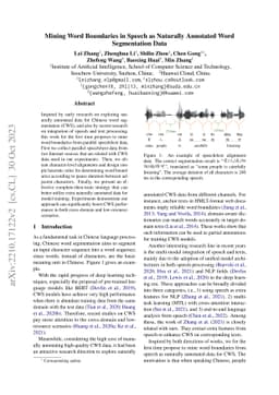 Mining Word Boundaries in Speech as Naturally Annotated Word
  Segmentation Data