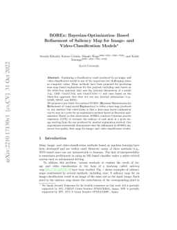 BOREx: Bayesian-Optimization--Based Refinement of Saliency Map for
  Image- and Video-Classification Models